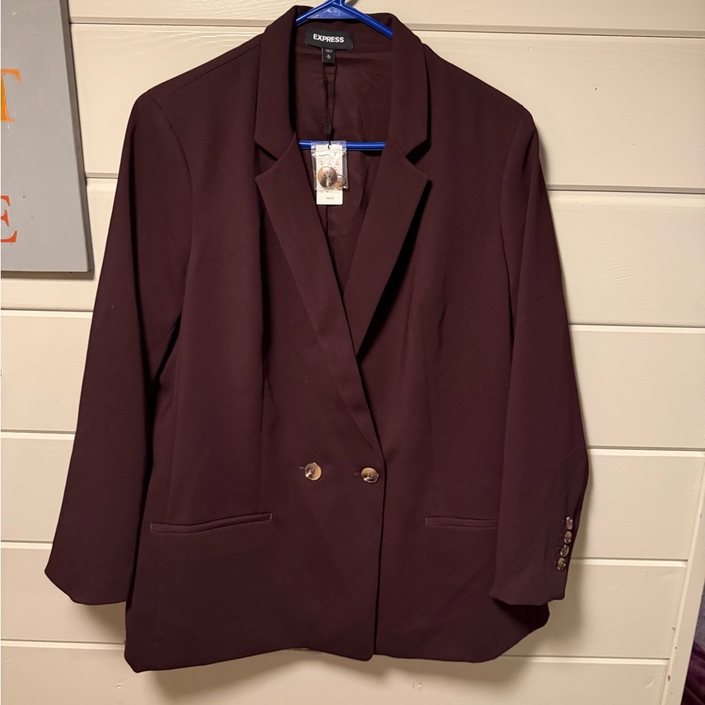 Express Women's Dark Burgundy Blazer
